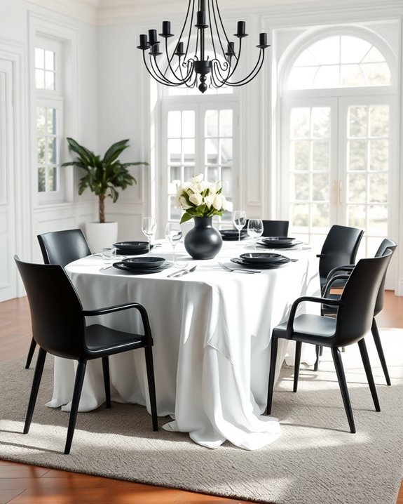 elegant white table linens