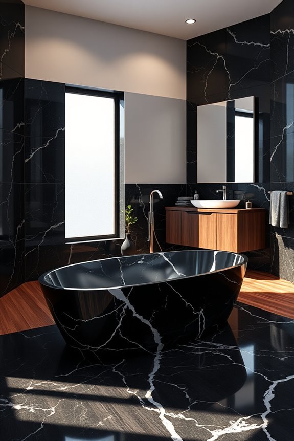 elegant wood and marble