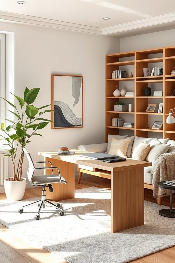 elegant workspace with daybed