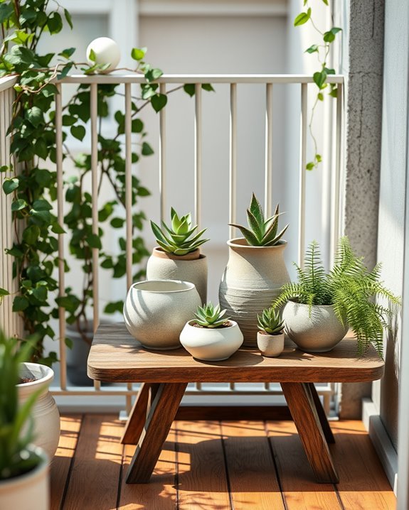 elevate balcony with pottery