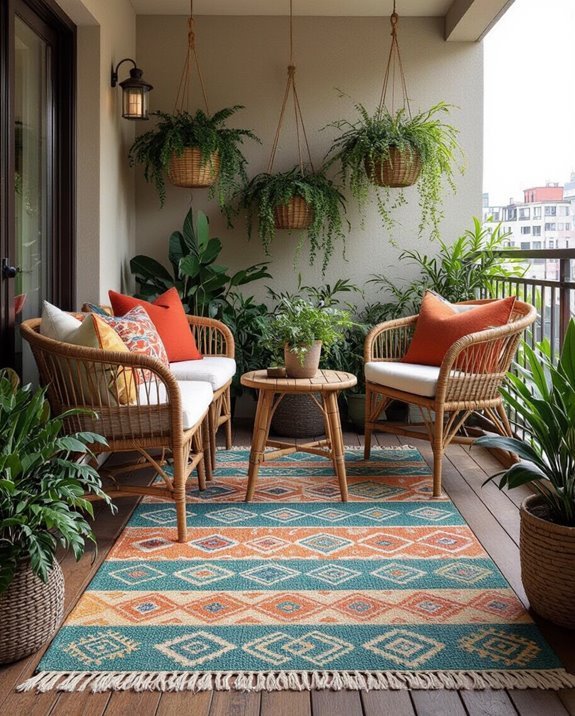 elevate balcony with rugs