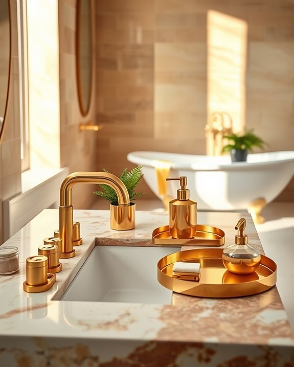 elevate bathroom with gold