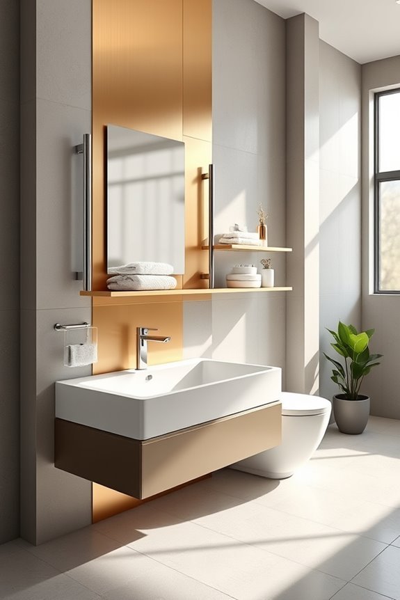 elevate bathroom with metallics