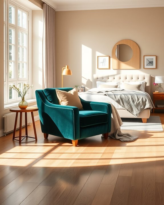 elevate bedroom with statement chair