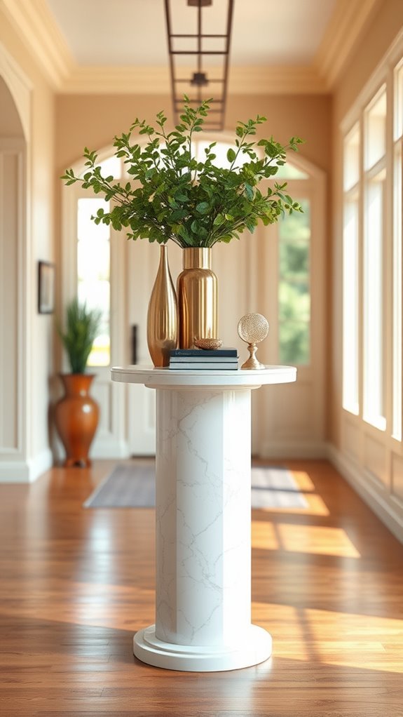 elevate entryway with pedestals