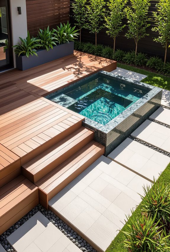 elevated deck plunge pool