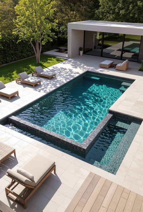 elevated pools with planterbeds