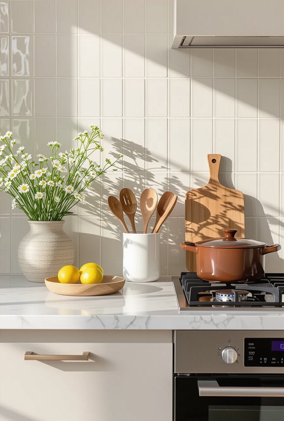 elongating vertical tile backsplash