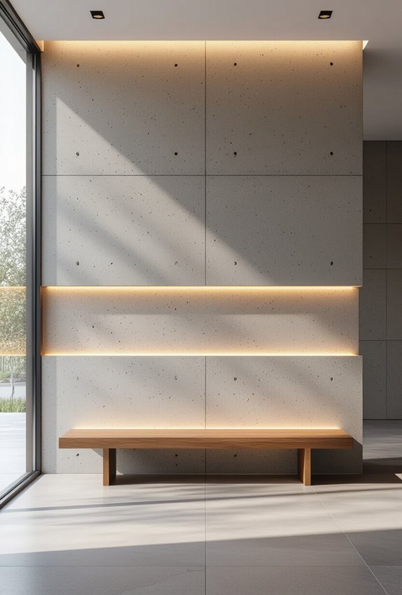 embedded led concrete walls