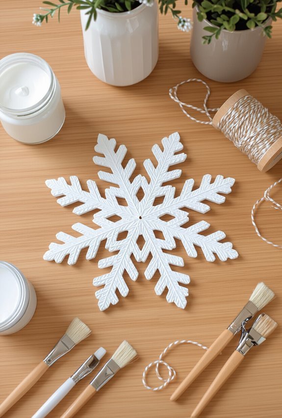 embossed mason lid snowflakes