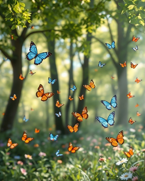 enchanted forest butterfly mural