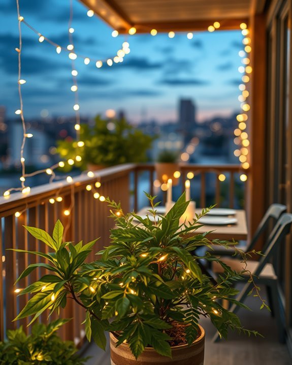 enchanting balcony fairy lights