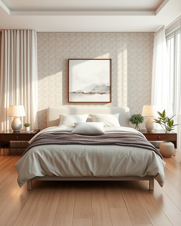 enchanting bed feature wall