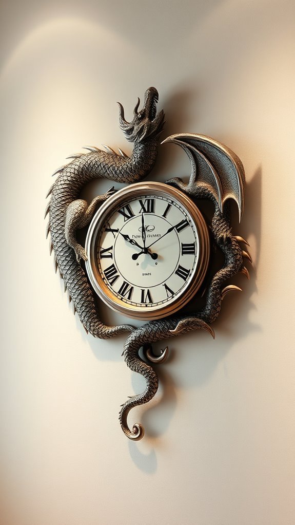enchanting dragon wall clocks