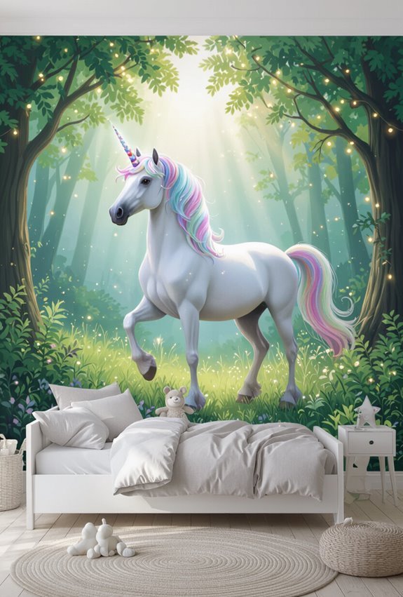 enchanting giant unicorn mural