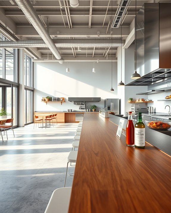 engaging open kitchen experience