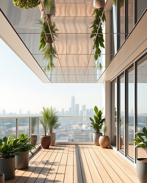 enhance balcony with mirrors
