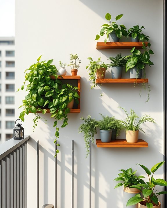 enhance balcony with shelves