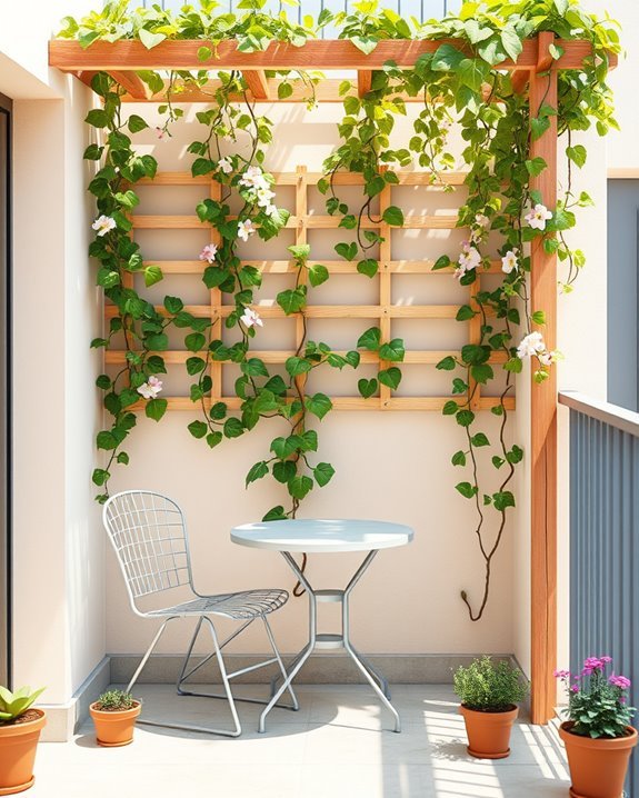 enhance balcony with trellis