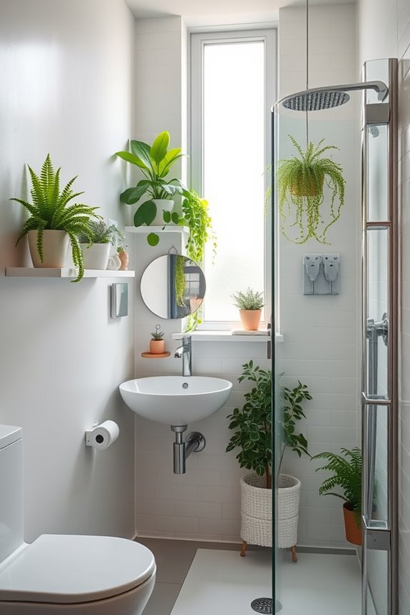 enhance bathroom with greenery