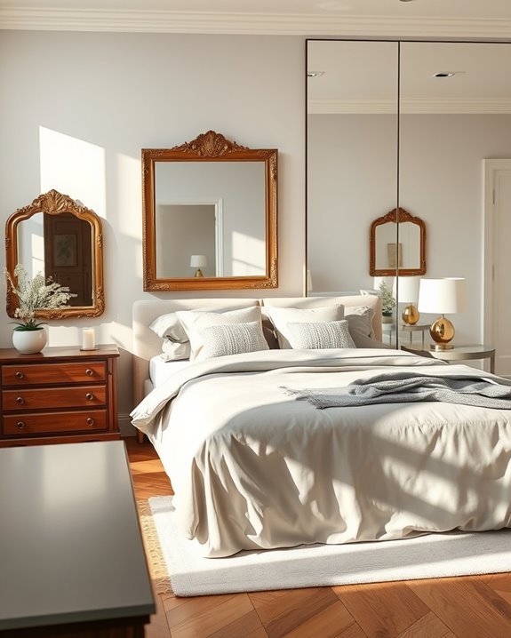 enhance bedroom with mirrors