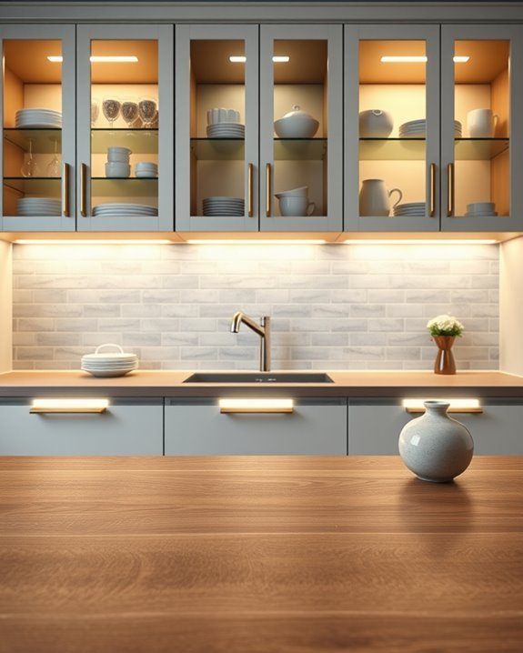enhance cabinets with lighting