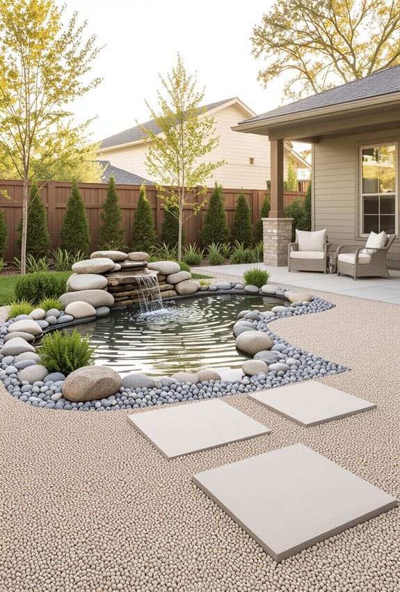 enhance water feature with gravel