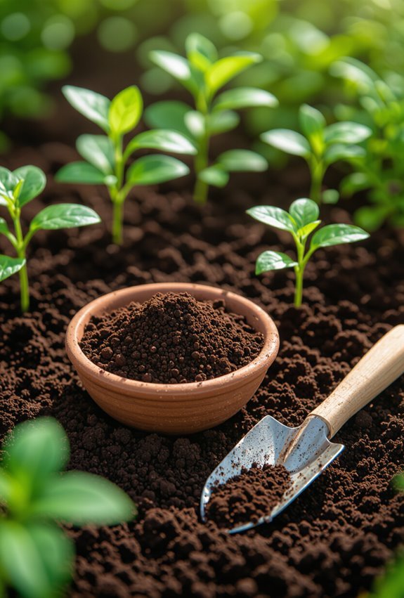 enrich soil with coffee grounds