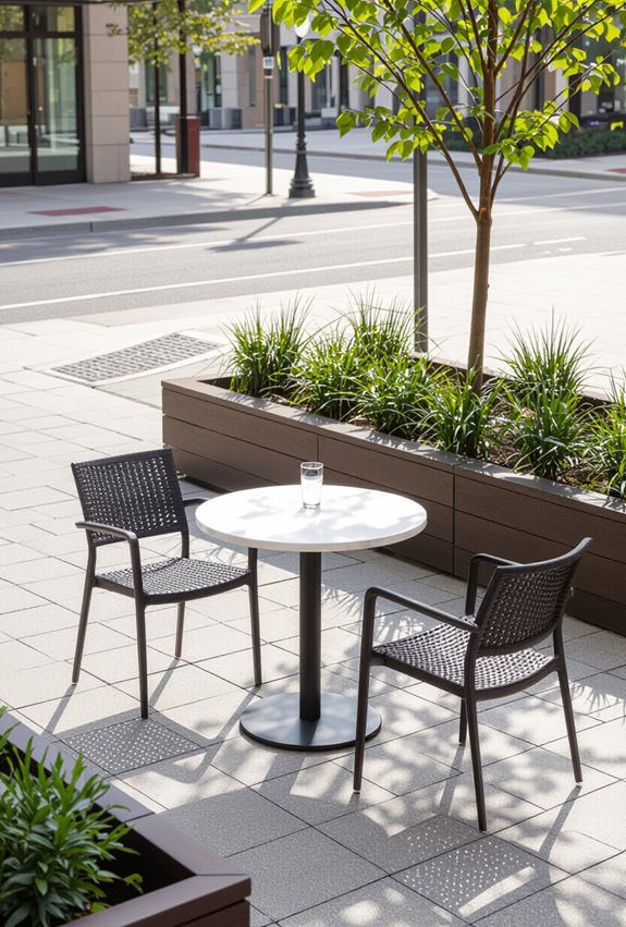 ensure accessible outdoor cafe seating