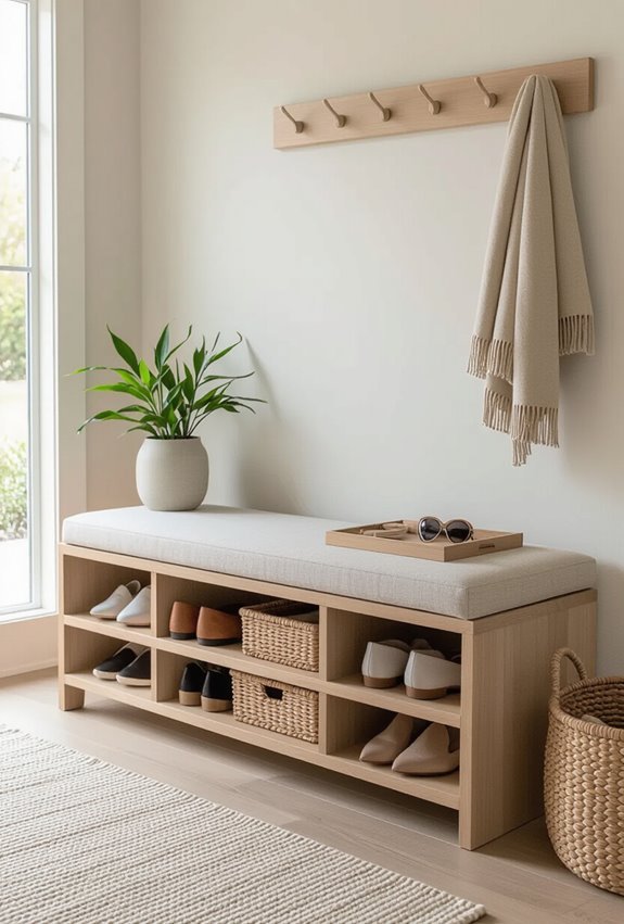 entryway bench with storage