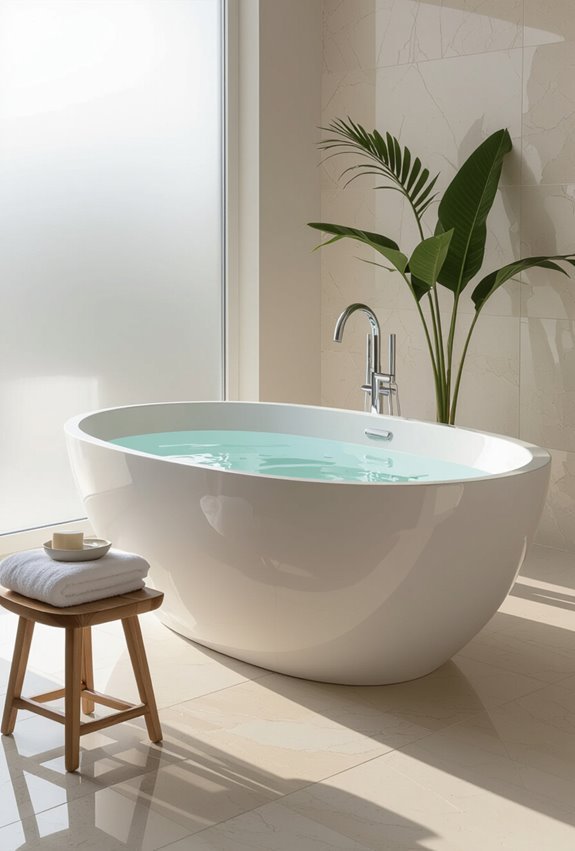 ergonomic elegant oval soaking