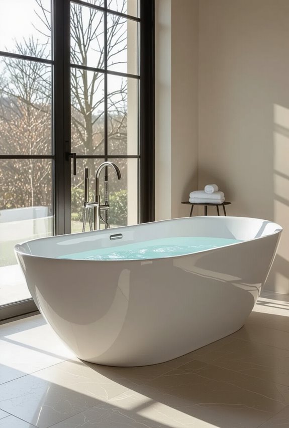 ergonomic slipper freestanding bathtub