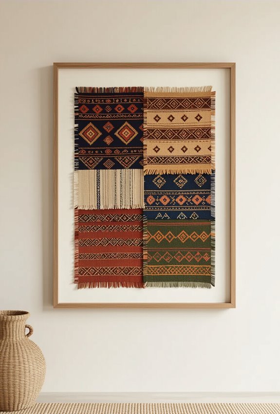 ethnic textile layered wallart