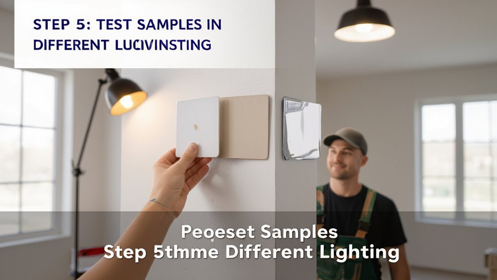 evaluate finishes under lighting
