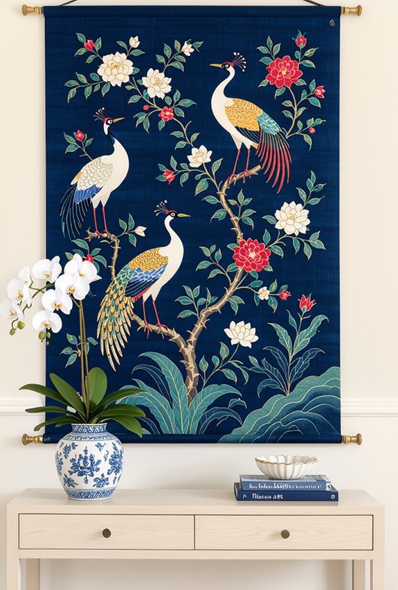 exotic chinoiserie animal wallhangings