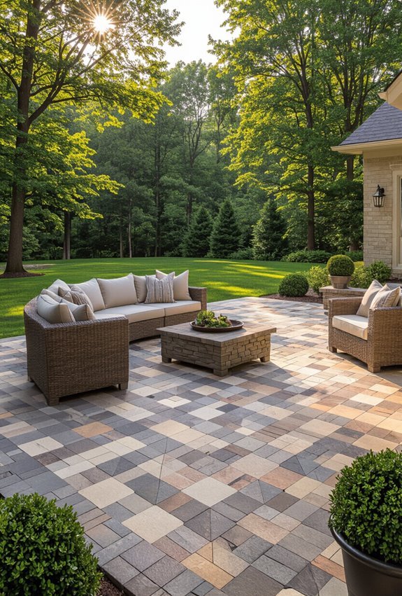 expansive geometric modular pavers