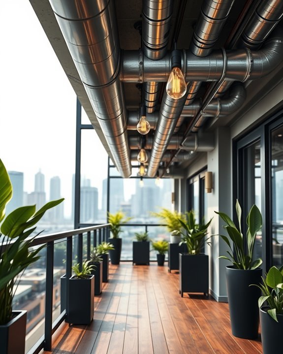 exposed ductwork industrial balcony