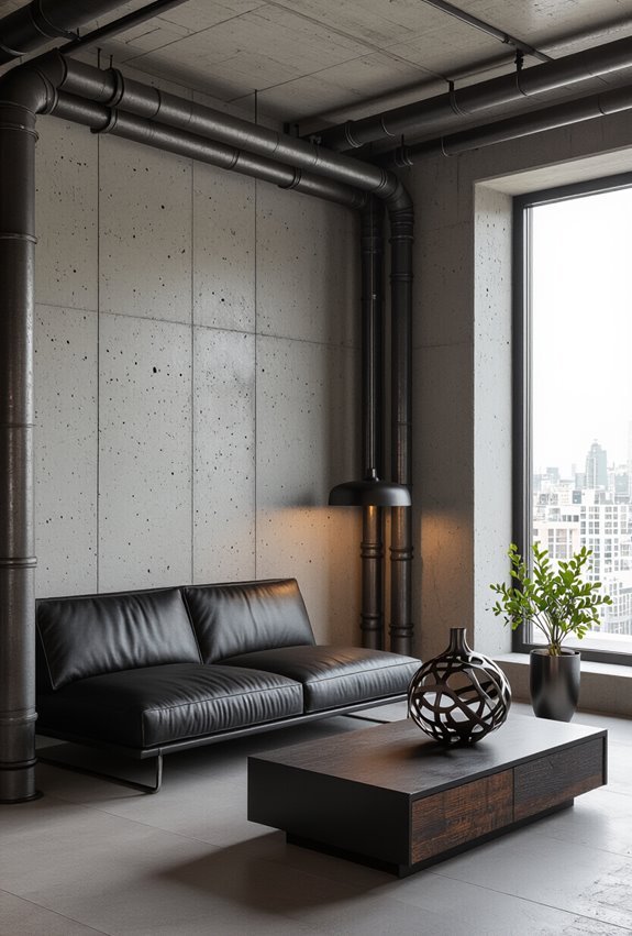 exposed industrial pipes accentuity