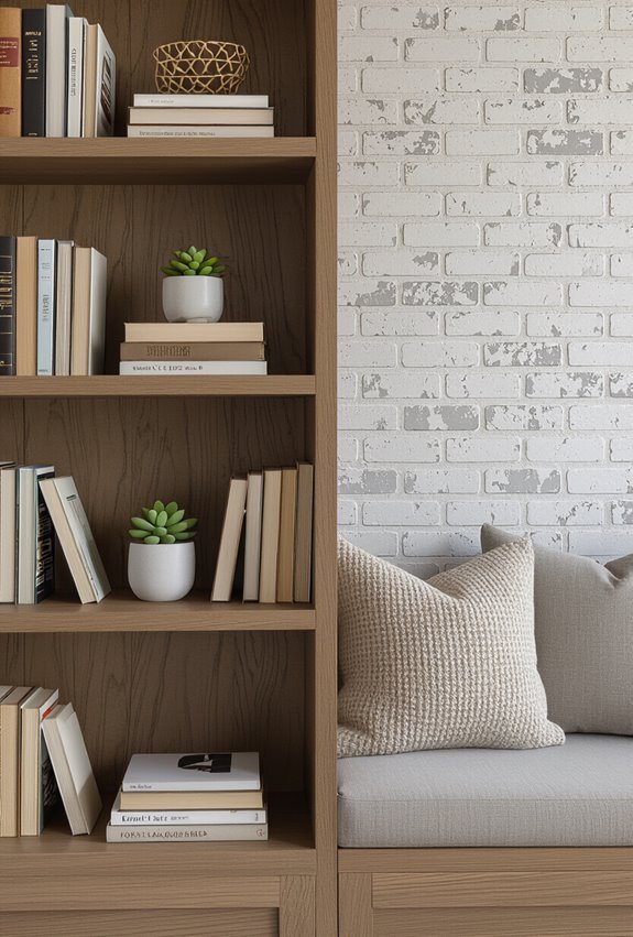 exposed mortar faux brick backdrop