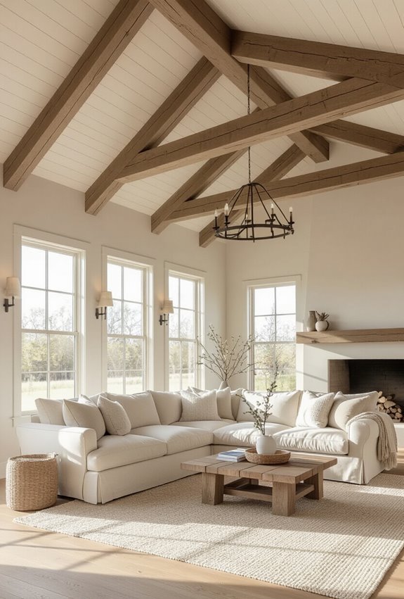 exposed rafters and beams