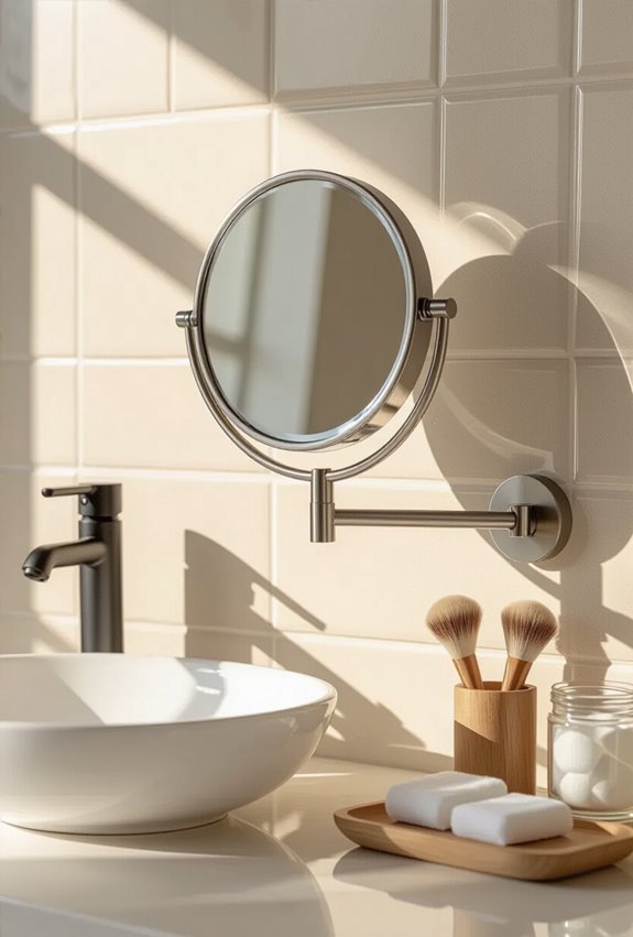 extendable swivel magnifying mirror