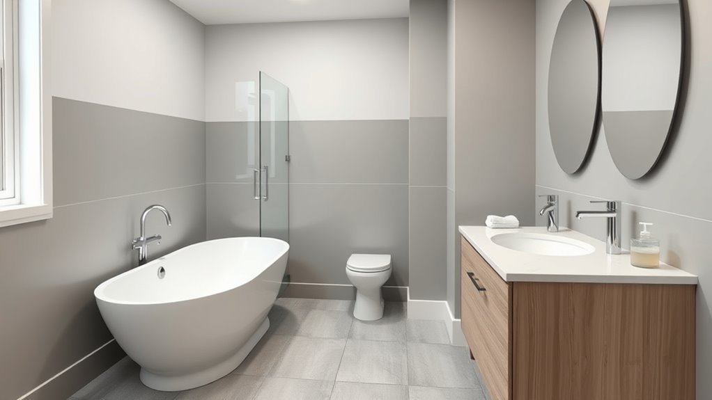 exterior paint in bathroom