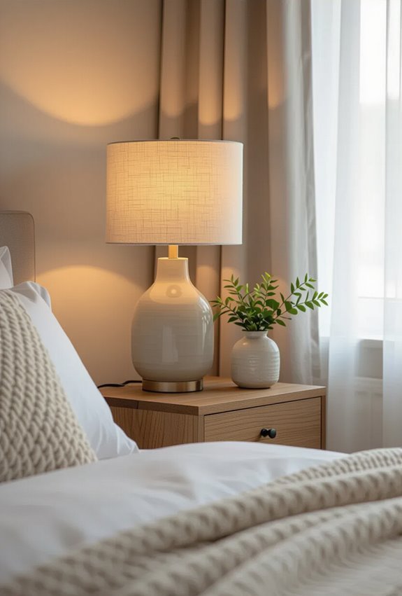 fabric shaded vintage table lamps