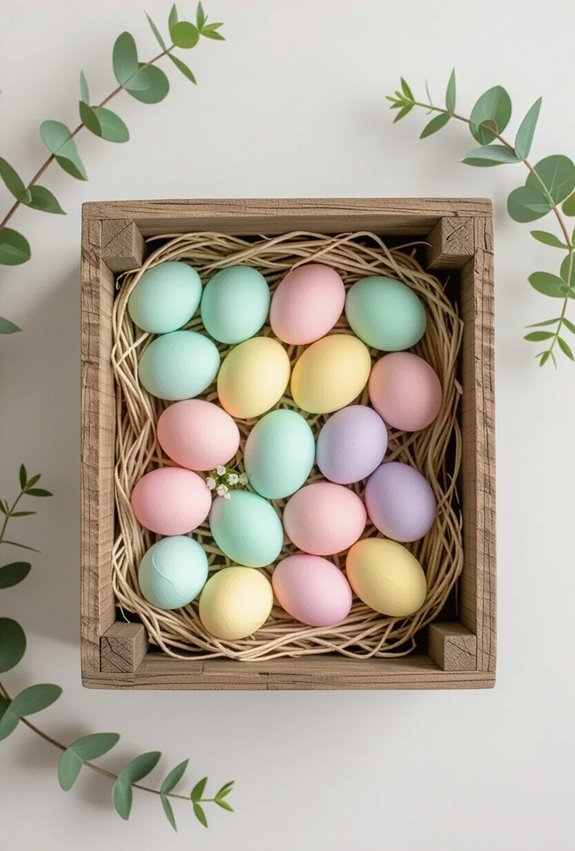 farmhouse easter crate centerpiece