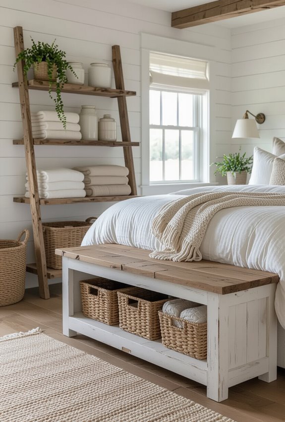 farmhouse inspired practical storage solutions