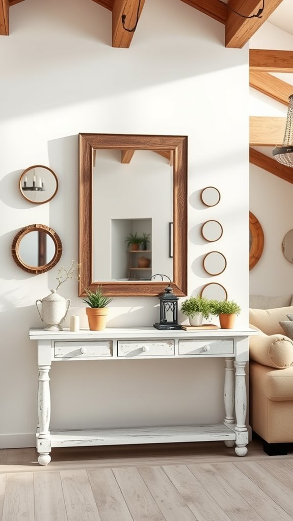 farmhouse mirrors enhance decor