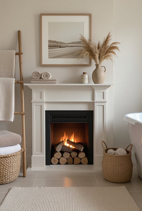 faux mantel cozy fall vignette