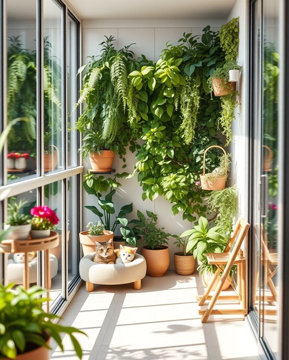 feline friendly vertical garden balcony