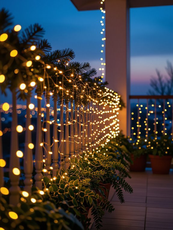 festive balcony light decor
