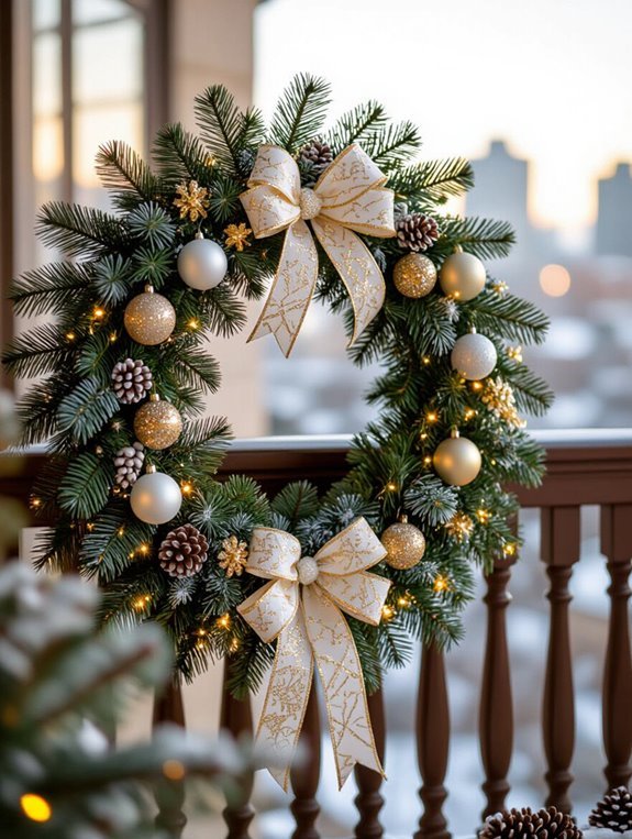 festive balcony railing decor